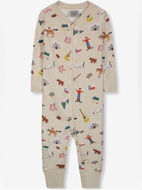 SMALLER THINGS Goodnight, Texas Org Cotton Baby Sleeper - 18-24M
